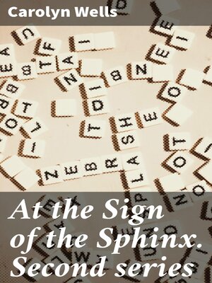 cover image of At the Sign of the Sphinx. Second series